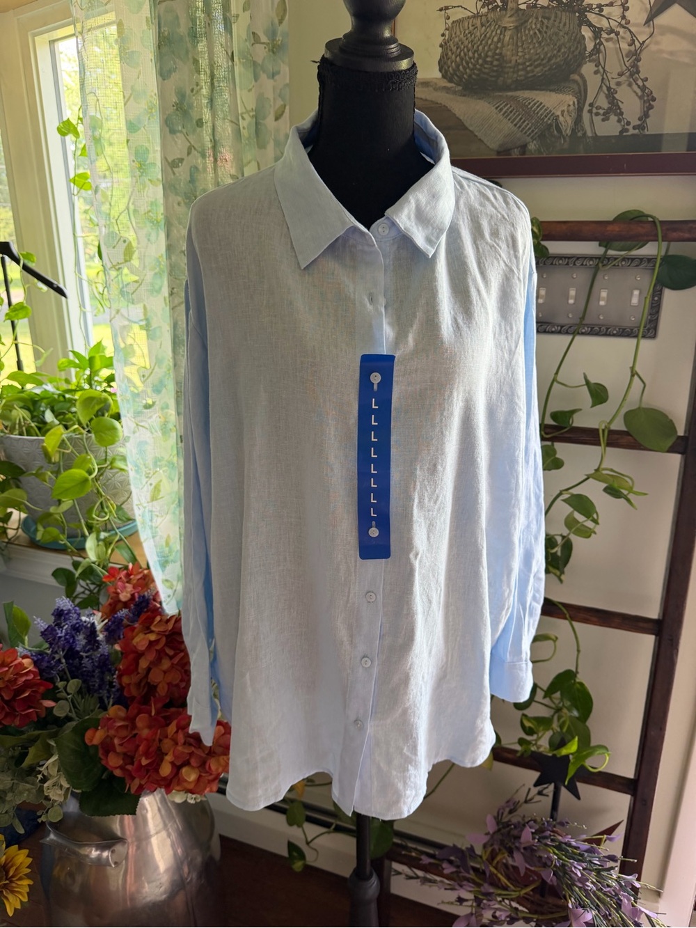 Blank NYC Light Blue Button-Down Shirt